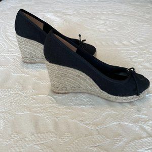 NWOB! Jcrew Seville made-in-Spain espadrille wedges, black size 7